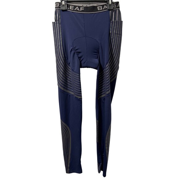 Baleaf Mens Cycling Tights S Blue & Gray Nylon/Spandex. NWT - Picture 1 of 11